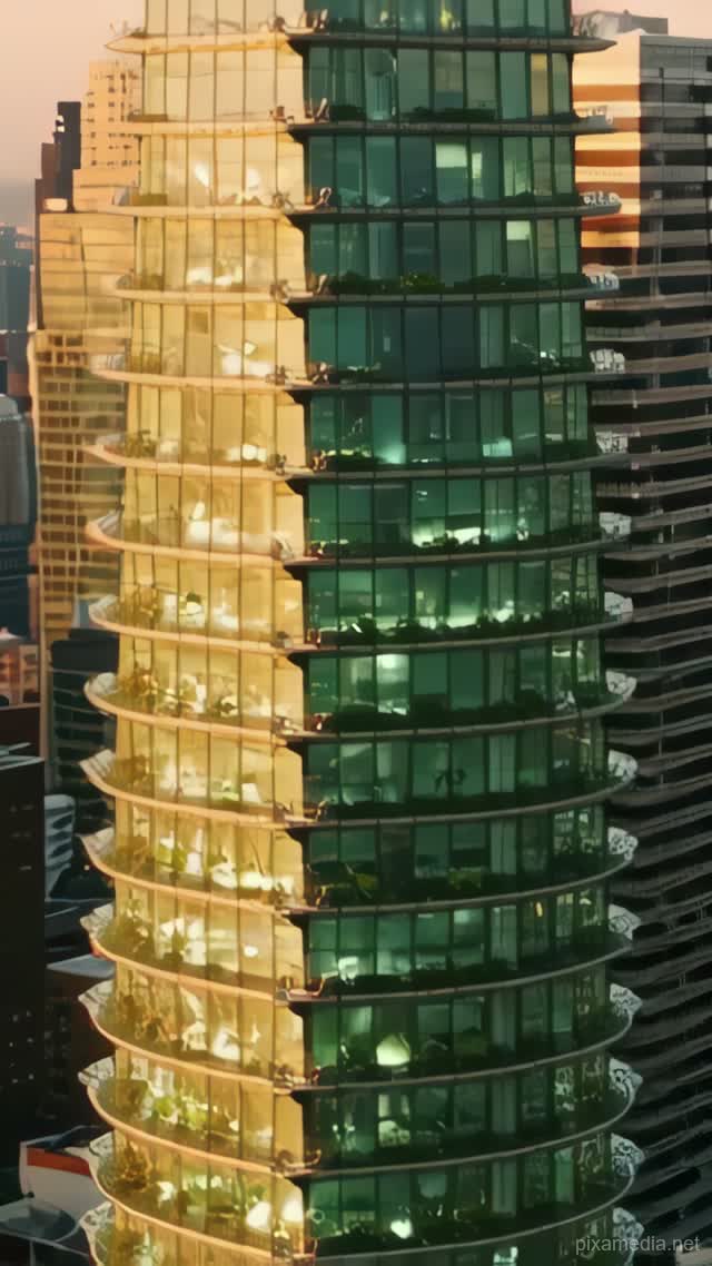 Vertical Harvest at Golden Hour - Technology & Gadgets AI stock